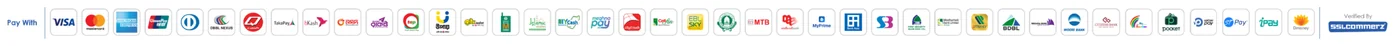 Logo strip of the payment gateways and courier services wired into qCommerz